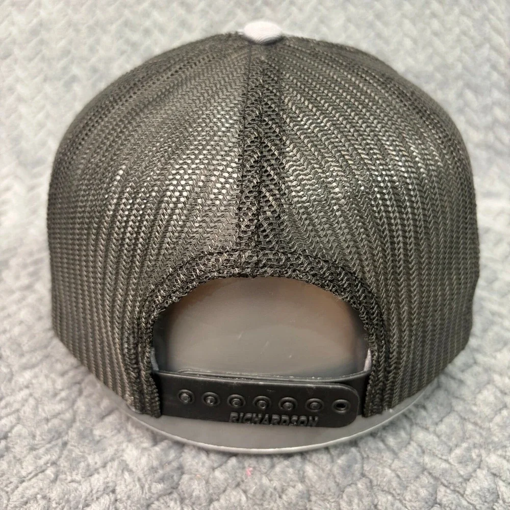 Richardson 112 Wrights Barbecue Est 2016 Trucker Hat Grey Black Snapback Cap